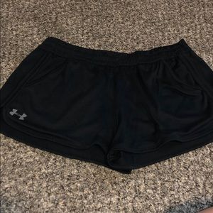 Black athletic shorts with pockets